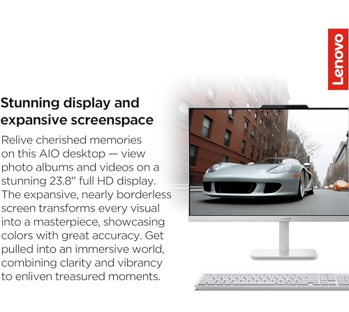 Image of Lenovo 24 inch FHD All-in-One Desktop Computer for Home & Office, Intel Processor, WiFi 6, HDMI, Business AIO, Vent-Hear, Wireless Keyboard & Mouse, Windows 11 (A100 24, 16GB RAM | 512GB SSD)