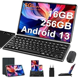 Tablet Hablando Sola De 9 Con Teclado FACETEL Tablet 11 Pulgadas Android 13 Tablet con 16GB RAM+256GB ROM (TF 1TB) Octa-Core 2.0 GHz, 5G WiFi, 2K 2000×1200 FHD+, 8600mAh, 5MP+13MP, Bluetooth 5.0, Navidad Tablet con Teclado y Raton - Negro