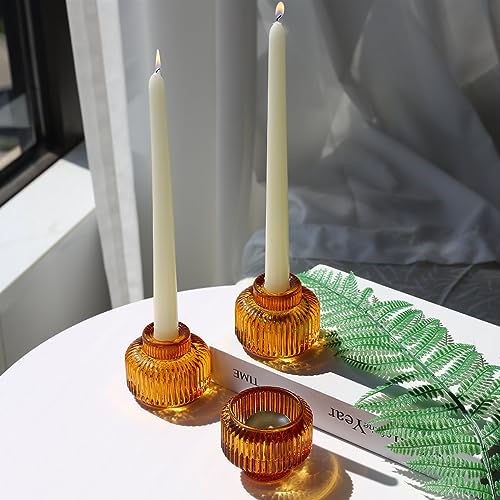 Wohocandlestickholderssetof4ambervotivecandleholdersforfallweddingtablecenterpieceribbedglasstapercandleholdersfordinnerpartyhalloweenthanksgivingdecor Urban Country Home Decor Woho candlestick holders set of 4 amber votive candle holders for fall wedding table centerpiece ribbed glass taper candle holders for dinner party halloween thanksgiving decor urban country home decor