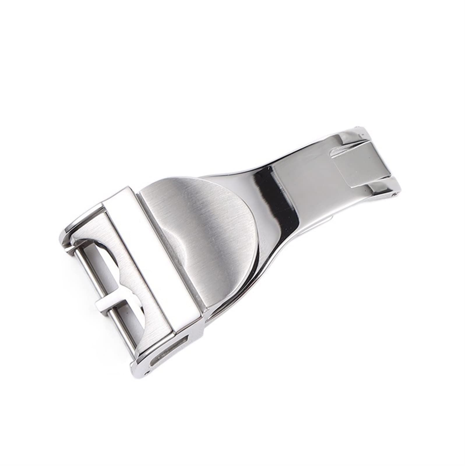 Chiusura in acciaio inox, fibbia deployante, cinturino per orologio Tudor Black Bay, 18 mm, fibbia argentata