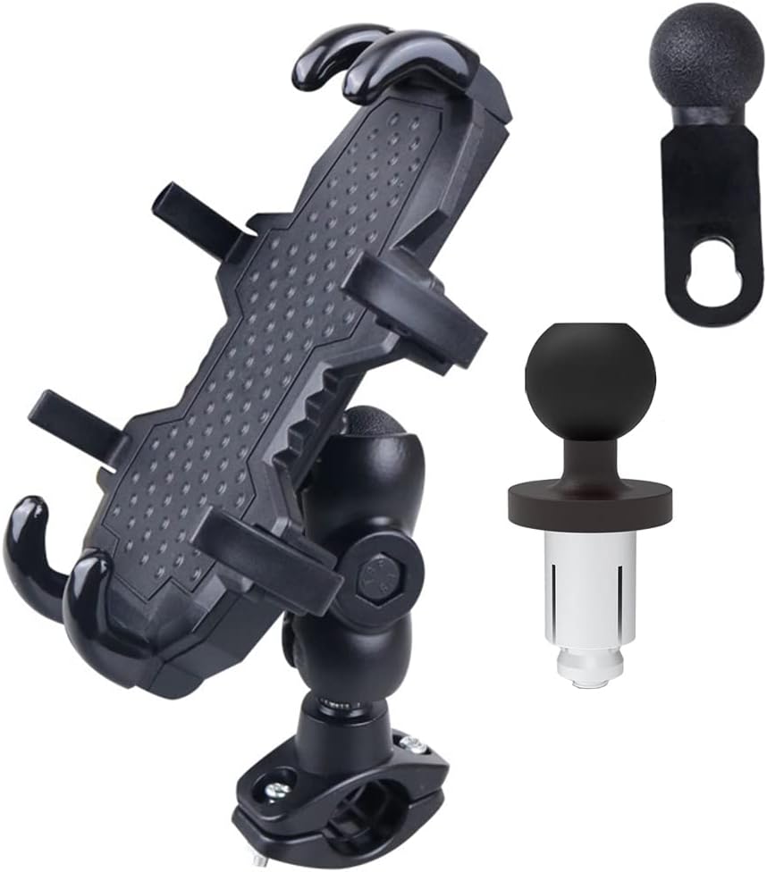 Motorcycle Phone Holder Motorbike Mirror Seat Phone Mount fit for Fork Stem Holes 13mm- 19mm Phone Mount (Style A) Motorcycle Phone Holder Motorbike Mirror Seat Phone Mount fit for Fork Stem Holes 13mm- 19mm Phone Mount (Style A)