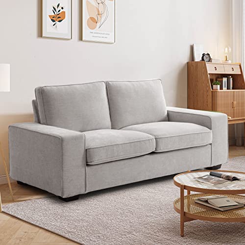 Coosleep Modern Minimal Sofas For Apartment Living Room And Bedroom, Linen Loveseat Couch With Solid Wood And Iron Frame, Removable Washable Cover, Easy Installation #TOP1