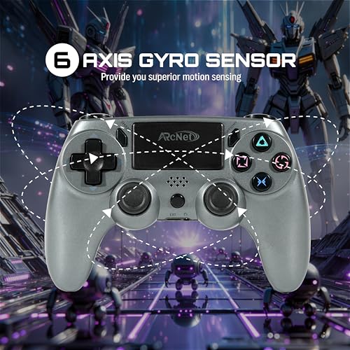 Image of ARcNet Dualshock Wireless Controller Game Switch For PS 4 With 3.5 mm Headset Port & 6 Axis Gyro Sensor Wireless USB Controller Compatible for PS 4 Slim /PRO /Fat With Built in Speaker (Grey)