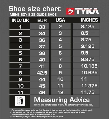 Image of TYKA Cricket Shoes Spikes for Junior | Synthetic PU Upper | Genuine Rubber and Phylon Sole | Lace Closure | Field Sports Shoes | Grip Support | Practice & Match Play