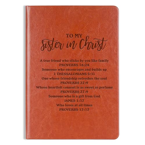 Carnet de notes en cuir To my sister in Christ pour honorer votre lien
