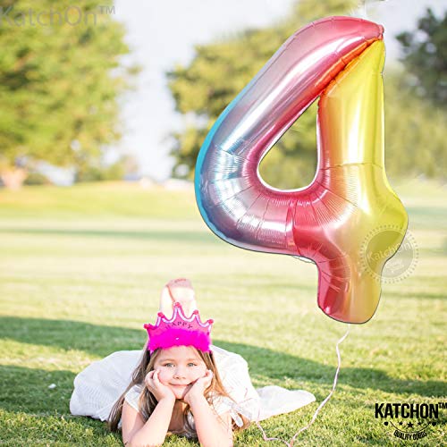 Image of KatchOn Rainbow Number 4 Balloon 40 Inch