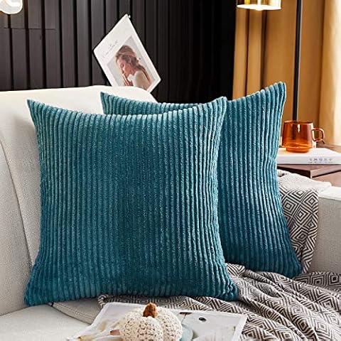 MERNETTE Corduroy Square Throw Pillow Covers Cover