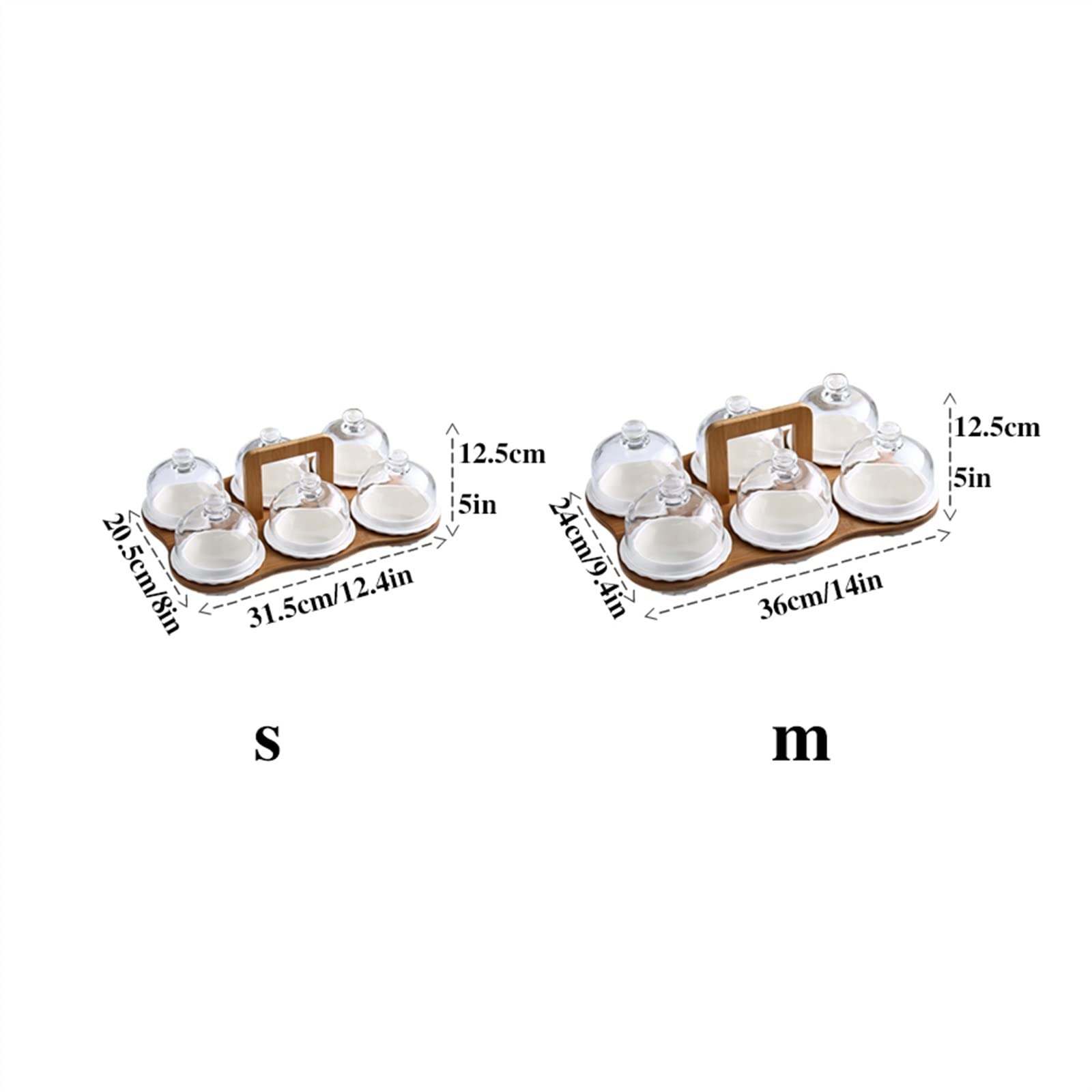 Keramik-Dip-Schüssel-Set mit Deckel und Tablett, 6 herausnehmbare, unterteilte Schalen für Vorspeisen, Nüsse, Chips, Obst, Süßigkeiten, Gewürze, kleine Größe