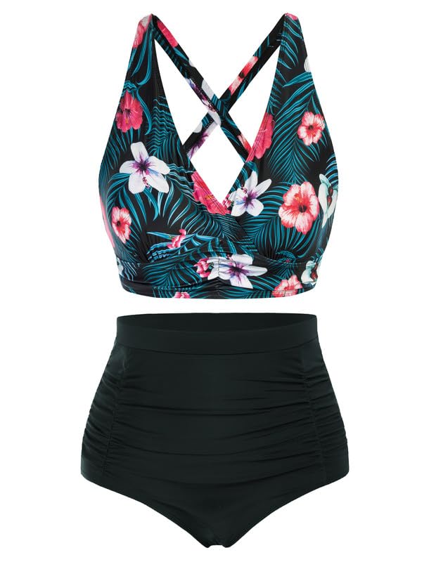 Hanna Nikole Damen Große Größen Hoher Taille Bikini Sets Einfarbige...