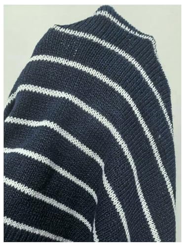 Image of Verdusa Women's Striped Y2k Crop Sweaters Crew Neck Long Sleeve Pullover Knitted Tops