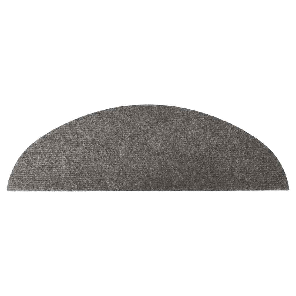 Lot de 15 tapis d'escalier autocollants - 56 x 17 x 3 cm - Gris - Antidérapant - Avec protection contre les marches et les rayures - Pour escalier en bois, escalier en pierre, intérieur