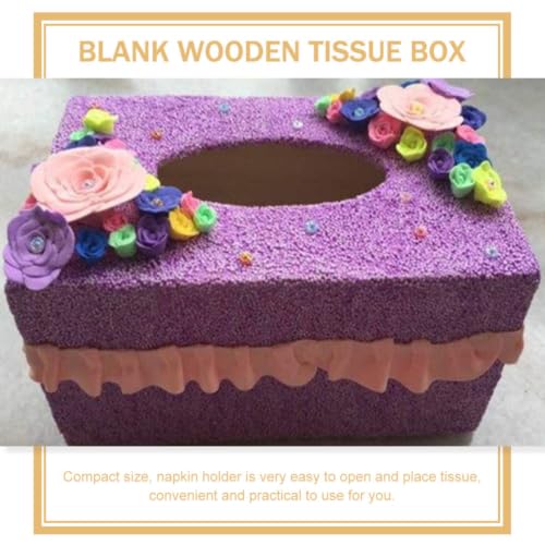 Cajas de pañuelos de madera beige VILLCASE para manualidades pack de 5 unidades para decorar 7