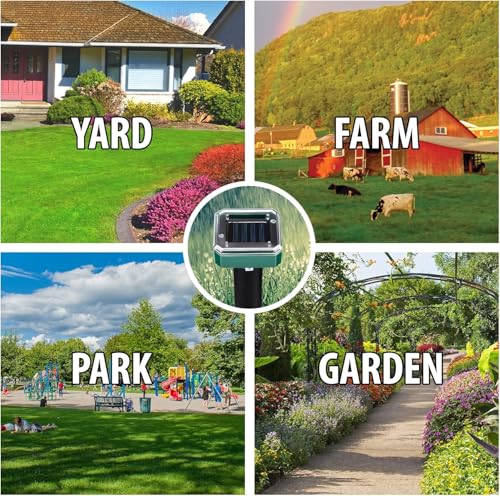 Hdview MOLE REPELLENT SOLAR POWERED-8 Mole Repellent Solar Powered, Waterproof Vole Chipmunk Repellent Outdoor,Ultrasonic Gopher Repellent thumb #5