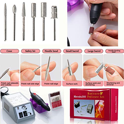 Elektrisch Nagelfeilen Nagelfräser Fräser Maniküre Pediküre Nagelfeile Fußpflegegerät Set mit geringem Rauschen und… – Bild 8