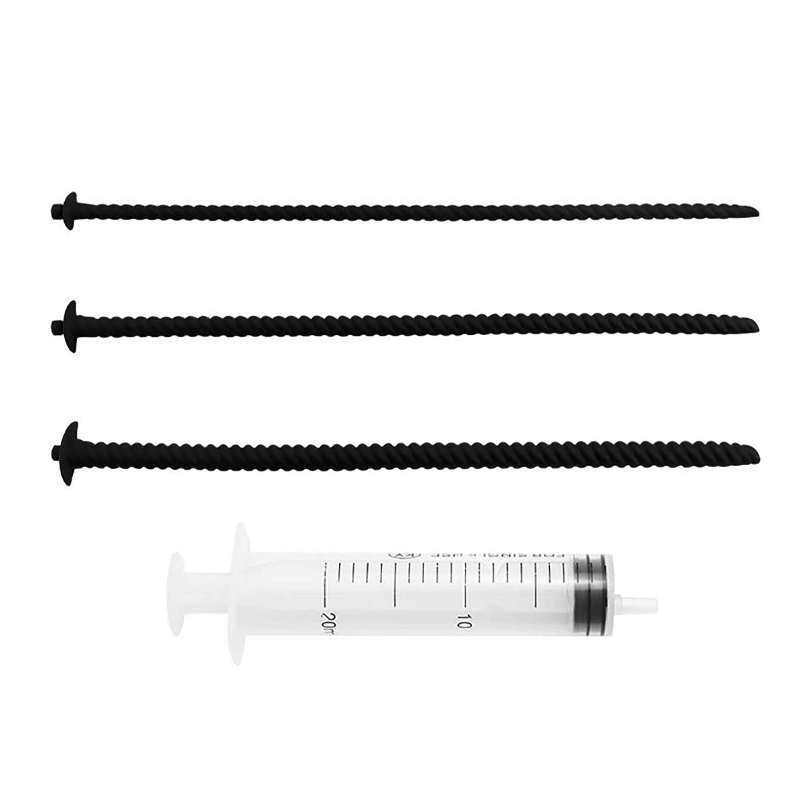 Asta vibrante liscia opzionale in 3 misure con siringa, speciale allungamento maschile per una minzione facile, set di allenamento speciale per uomini -D23IT (3 sizes combination)