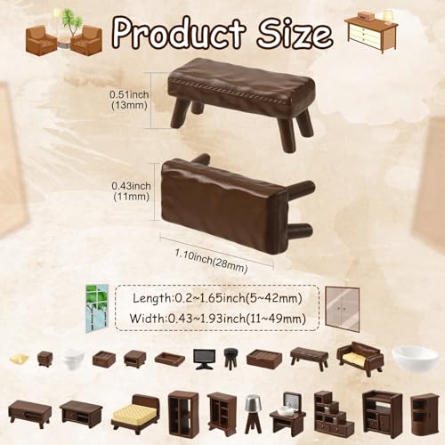 Mobilier maison de poupée en résine : lot de 22 pièces à offrir aux passionnés - 3