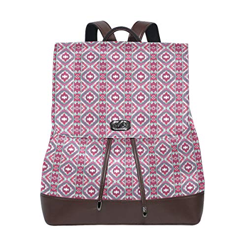 AIMILUX Impresión Iconos Marinos al Azar Anclaje，Mochila de Estudiante Retro Bolso de Cuero Bolso Casual de Mujer