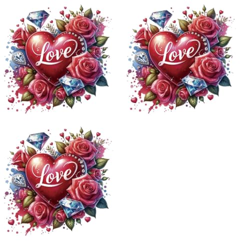 Romantic Valentines Day Love Iron Transfer Patch Heat Transfer Sticker Vinyl Design Iron Applique T-Shirt Clothing DIY Craft Applique Clothing Decoration (P1)