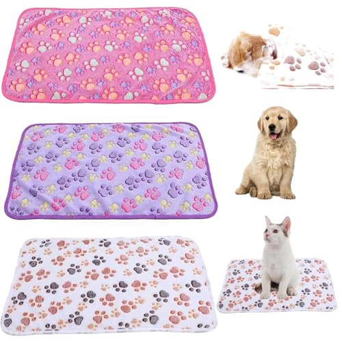 3 Stück 40*60cm Katzendecke für Katzen, kleine Decke für Sofa und Reisen,Weich Kuscheldecke Hund Katze für Herbst und Winter,Weich und Flauschig, Leicht zu Verstauen,für Sofas, Betten, Transportbox