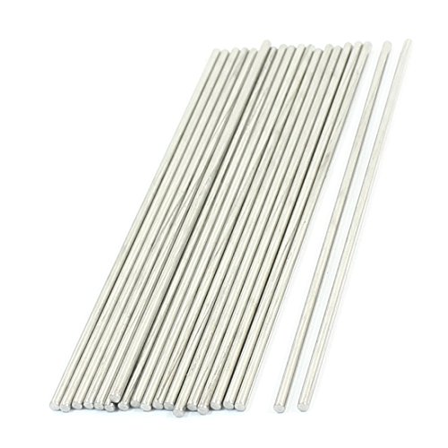 Aexit 20PCS RC Electrical equipment Model Spare Parts Stainless Steel Round Bar Shaft 130mmx2.5mm