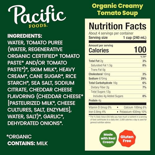 Image of Pacific Foods Organic Creamy Tomato Soup, 32 oz Carton