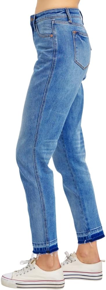 Judy Blue Mid Rise Rigid Magic Release Hem Boyfriend