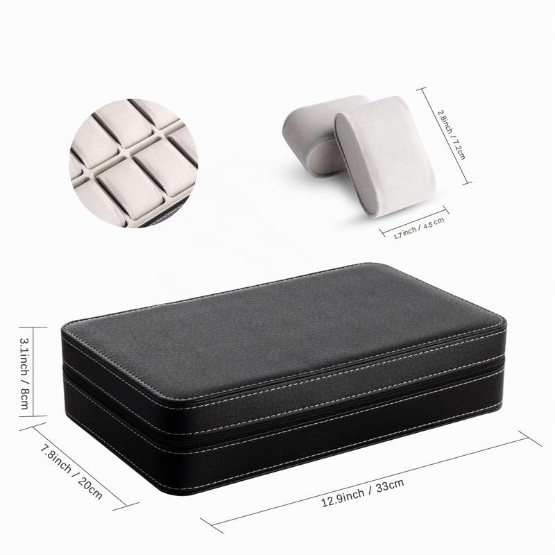 OSVINO Ecrins pour Montres Boîte à Montres avec 6/10/12 Emplacements Coffret/Présentoir à Montres avec Coussins
