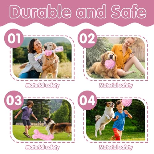 Ajuanbazha 5 Piezas Juguetes para la Dentición de Cachorros, Juguetes Masticables de Goma con Cuerdas de Algodón, Interactivos y Resistentes para Perros Pequeños y Medianos - imagen 3