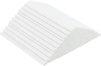 210 Pcs Paper Lollipop Sticks, 10cm x 3.5mm Cake Pop Sticks, Paper Sticks for Chocolates, for Desserts, Muffins, Cookies, Marshmallows(White)