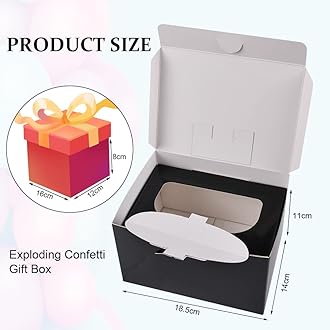 OFFCUP DIY Explosion Surprise Gift Box with Confetti Surprise for Birthday, Valentines, Wedding, Anniversary, Congratulations for Man, Woman, Boy, Girls, Friends
