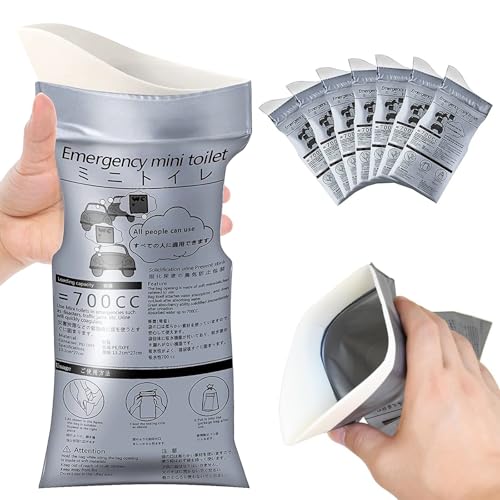12 Stück Urinbeutel für Unterwegs, 700ml Auto Toilette Unterwegs, Tragbare Natursekt Beutel, Mobile Notfalltoilette im Auto für Camping Toiletten, Reisen, Stau, Erbrochene Beutel, Reisetoilette