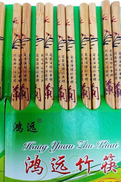 Coverzone Bambu Organik Chopstick Yemek Çubuğu Haşi 10 Çift Uzak Doğu Japon Tip