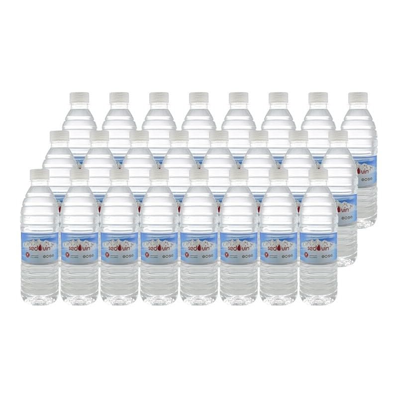 Agua Mineral Natural Sedovin 500 ml – Pack 48 Botellas (24 Litros) – Agua Insalus Baja en Sodio, Sin Gas, Botella PET Reciclable, Ideal para Oficina y Eventos