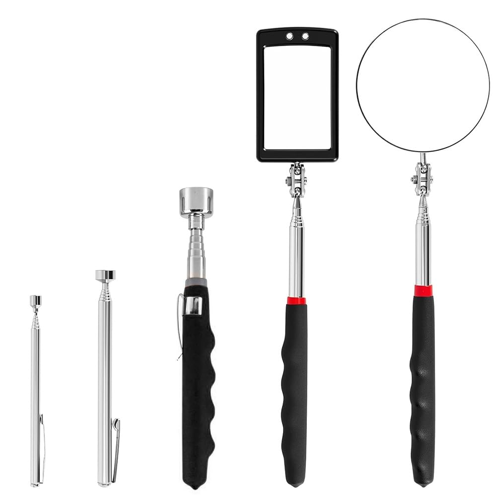 Jnchdghwa Men's As Shown Ideal For Home And For-For Mechanics-Use Telescoping Led Inspection Mirror Magnetic Pickup Tool Set