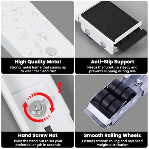 Image of Heavy Load Furniture Lifter Mover Tool Set, Moving Roller Wheel Set Easy and Safe Shifting Slider Tools for Washing Machines, Fridge, Sofa, Table, Cupboard (Pack of 1)
