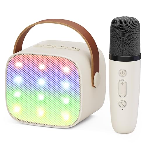 🌈【Facile da Collegare & Lunga Durata】Si collega a qualsiasi dispositivo in pochi secondi tramite Bluetooth, ingresso AUX e supporto per la scheda TF. La batteria ricaricabile incorporata assicura che la karaoke Bluetooth possa riprodurre musica per circa 4-6 ore, non preoccuparti di esaurire facilmente la batteria