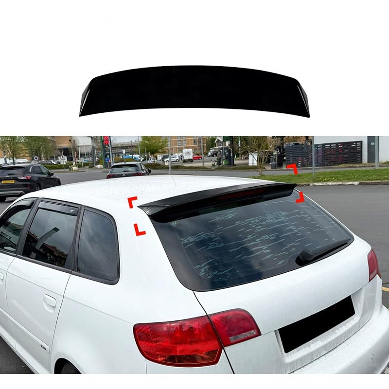 AutoStyle - Spoiler da tetto compatibile con Audi A3 (8P) Sportback 2004-2012 (ABS nero lucido)