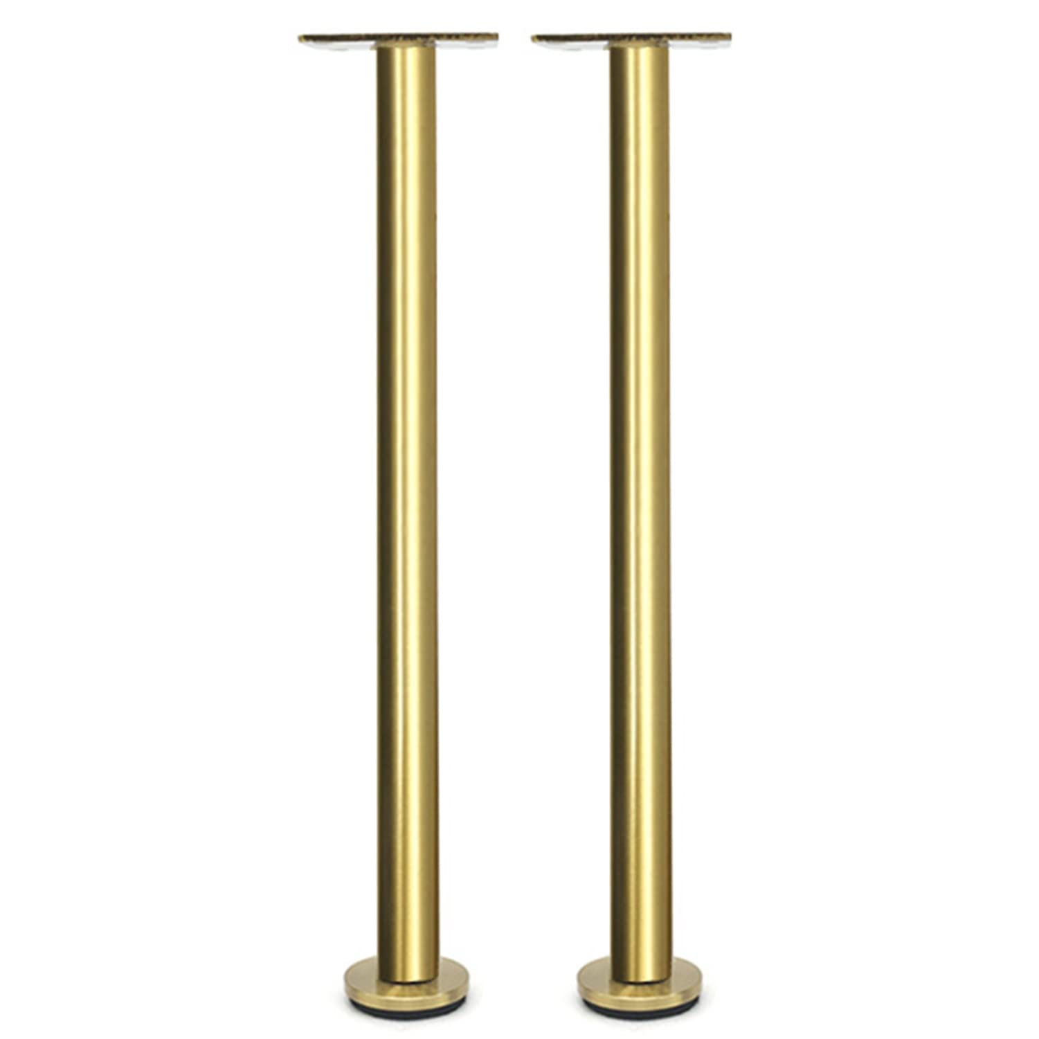 Gambe da Tavolo Regolabili in Acciaio Inossidabile per progetti di Arredamento Fai da Te, Finitura Oro (Confezione da 2 da 500 mm)