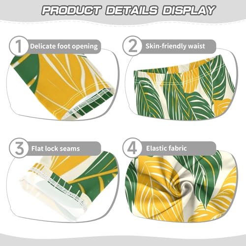 Toddler Girls Leggings Printed Yoga Pants Leggings Green Yellow Leaf for Kids3