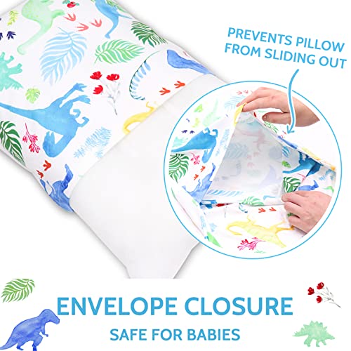 Tanofar HU-XI-33 Toddler Pillowcase, Kids Pillow Cover For Sleeping, 2 Pack Dinosaur Set Fit Pillow Sized 13"X 18 Inch Or 14"X19", 100% Silky Soft Microfiber, Envelope Closure, Baby Travel Pillowcase For Boys Girls thumb #3