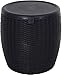 LHLYL-DP Terrazza Esterna Rattan Sgabello Rotondo Effetto Vimini Cooler Tavoli Secchielli per Ghiaccio Freschi Mobili da Giardino - Poggiapiedi in Rattan, Pouf con Rivestimento Contenitore