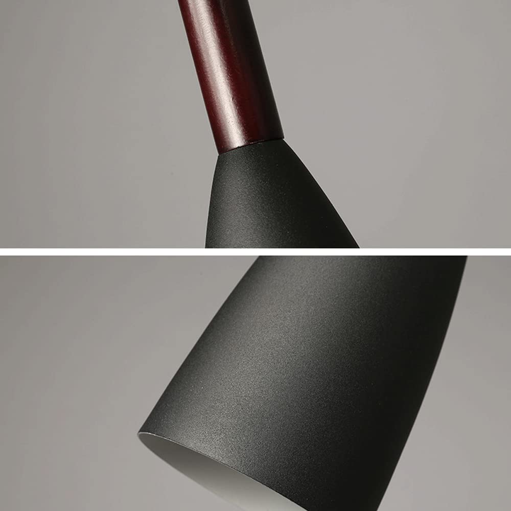 Luces colgantes de hierro creativas modernas de 3 cabezas, luz de isla de techo simple, lámpara colgante de metal con kit de cuerpo de luz de madera, lámparas de suspensión de altura ajustable para co