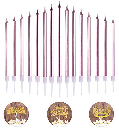 YFOX 24 candeline per Decorare Torte e Feste di Compleanno,Matrimoni,Feste di pensionamento(Oro Rosa)