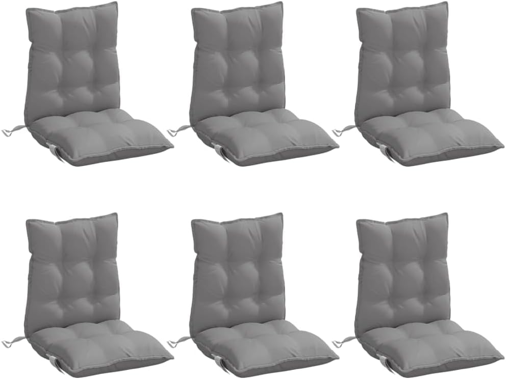 vidaXL - 6 Pcs Lowback Chair Cushions for Patio/Garden/Office - Cream - Oxford Fabric, Water-Resistant - 39.4" x 19.7" x 2.8"