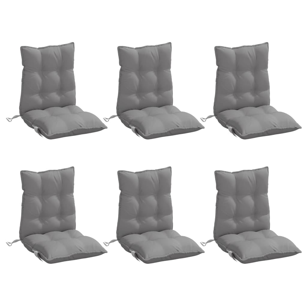 vidaXL Cojines para Silla con Respaldo bajo 6 uds Tela Oxford Gris