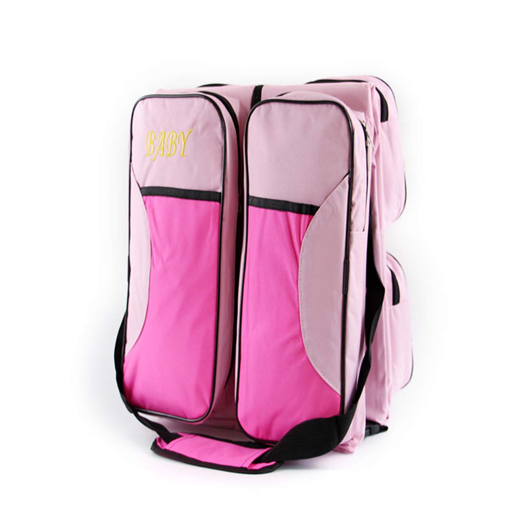leeofty 3 in 1 Diaper Bag Travel Bassinet Diaper Change Mat External 4 Pockets Portable Travel Bed Travel Bag Crib for Newborn Baby-picture-15