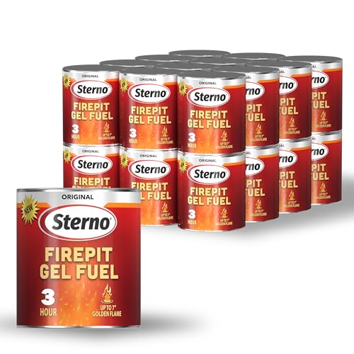 Sterno 24-Pack Firepit Gel Fuel - 3 Hours of Burn Time, Realistic Wood Crackling Sounds - Smokeless & Odorless, No Ash, & Soot - All-Weather Burner for Indoor Fire Pit & Outdoor Fire Pit