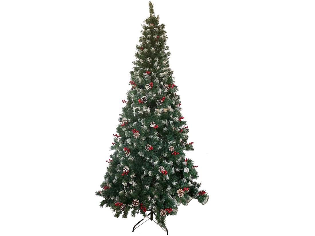 Árbol Pino Navidad Verde nevado 210 cm 1000 Puntas