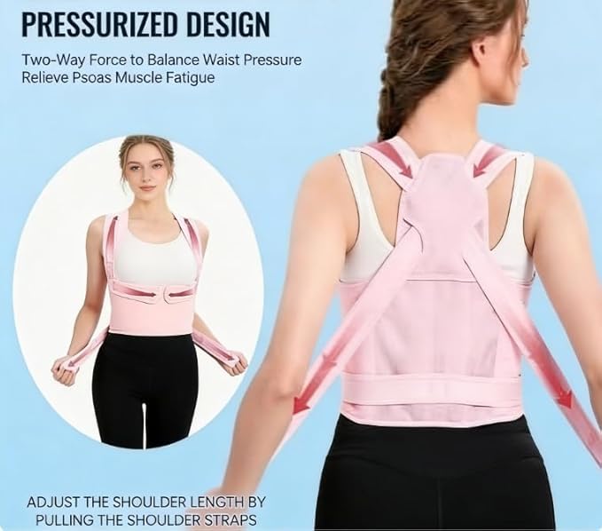 Back Brace Posture Corrector for Women and Men Back Posture Corrector Women Back Posture Corrector for Men Back Brace for Posture (Pink, Medium)