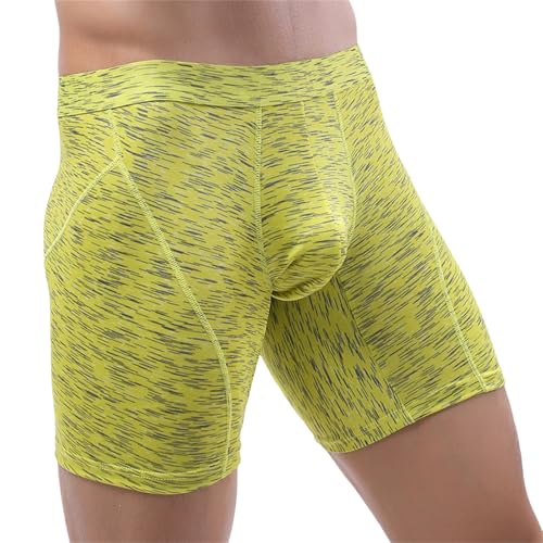 Thatrich Long Boxer Briefs for Men Camo Athletic Underwear Stretch Athletic Shorts Baggy Comfy Daily Boxers Lightweight Wear